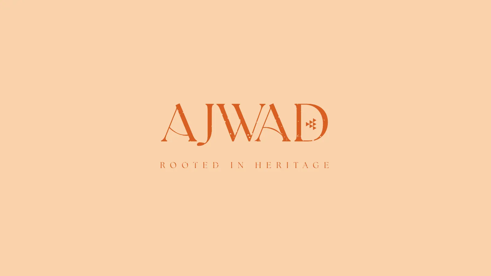 شعار AJWAD مع عبارة Rooted in Heritage