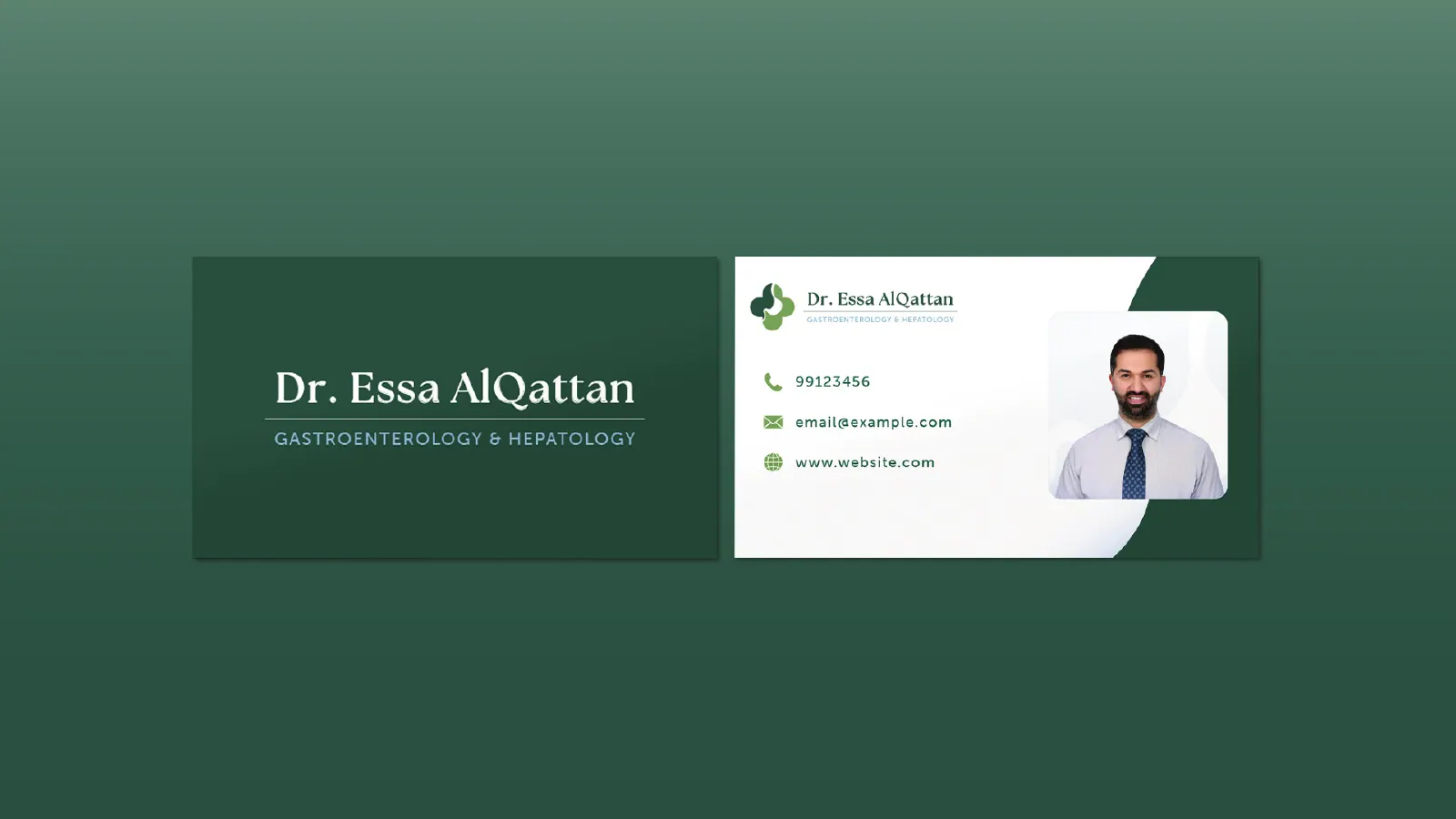 الكرت الشخصي لـ د. عيسى القطان من الوجهين